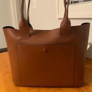 New Banana Republic Cognac Leather East-West Tote
